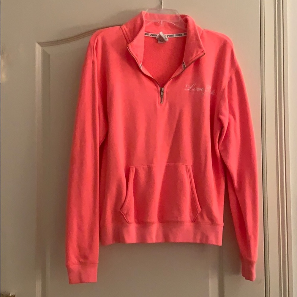 PINK quarter zip peach jacket!